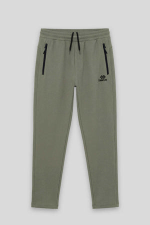 Pantaloni de trening Tommylife Wholesale Khaki Basic pentru bărbați, mărime mare, cu șnur în talie și stil clasic pe picioare - 84844
