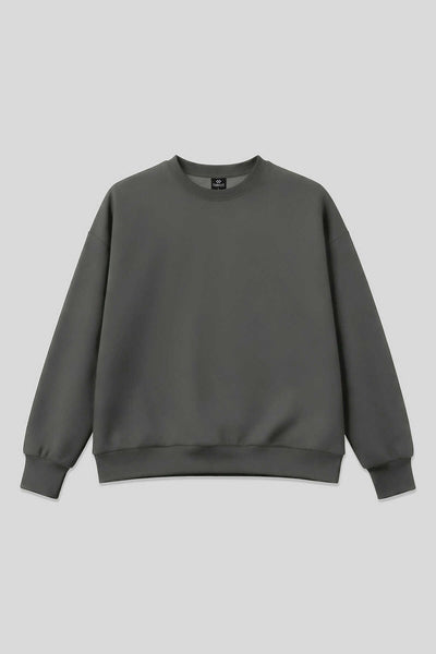 Tommylife Toptan Haki Basic O Yaka Oversize Kadın Sweatshirt - 97053