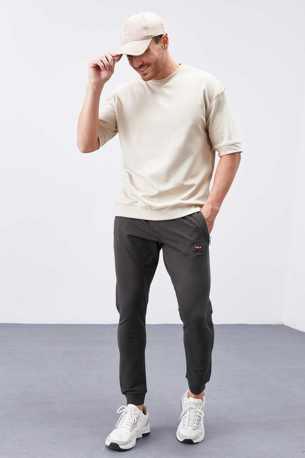 Tommylife Angro Kaki Fermoar Cu Buzunare Croit Strâns Jogger Bărbat Trening - 84343