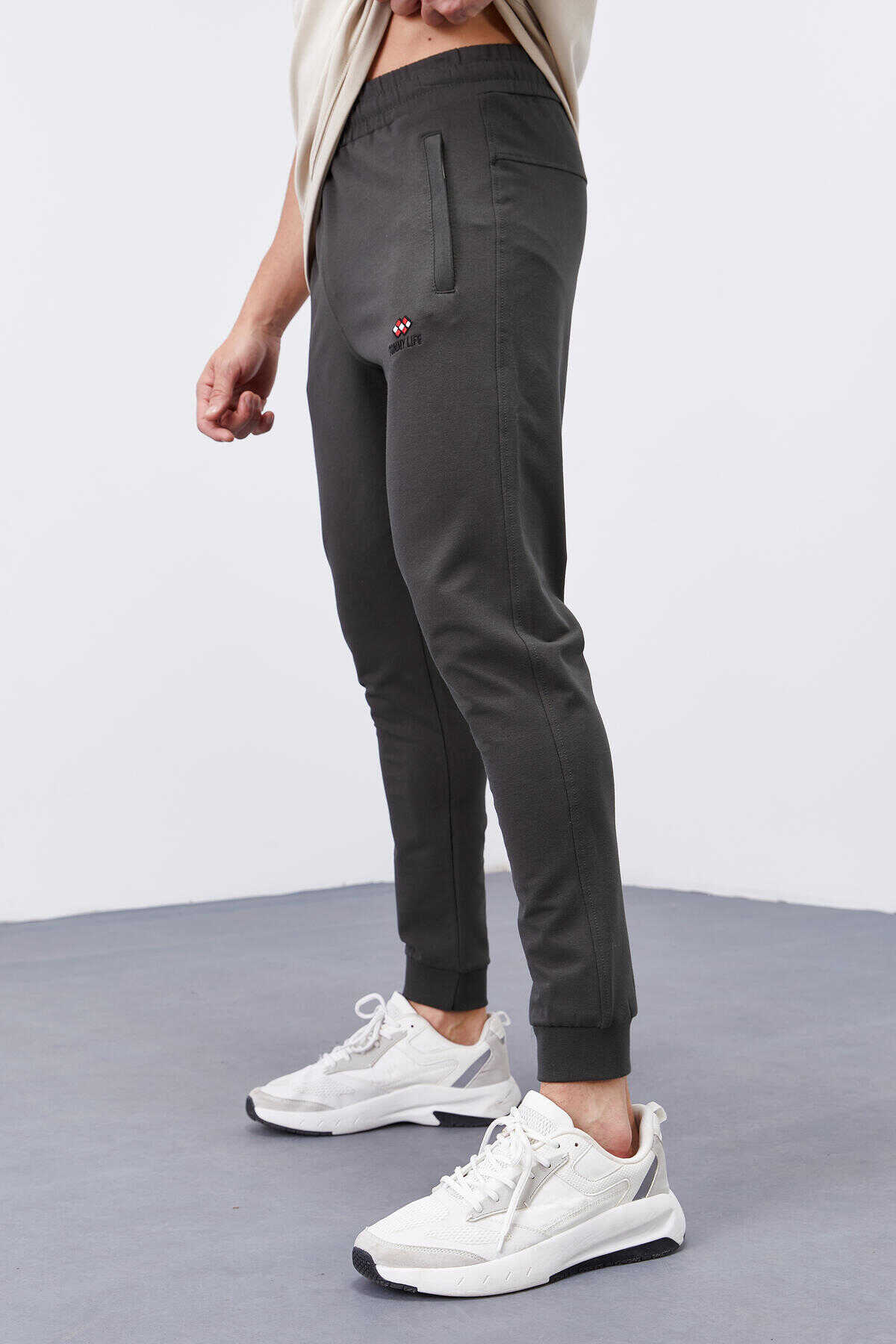 Tommylife Angro Kaki Fermoar Cu Buzunare Croit Strâns Jogger Bărbat Trening - 84343