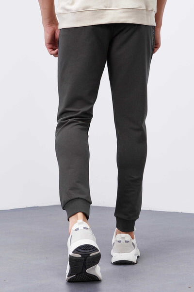 Tommylife Toptan Haki Fermuar Cepli Dar Kalıp Jogger Erkek Eşofman Alt - 84343