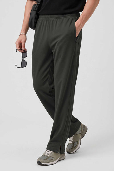 Pantaloni de trening palazzo pentru bărbați, kaki, cu curea, croială confortabilă, Tommylife, en-gros - 82196