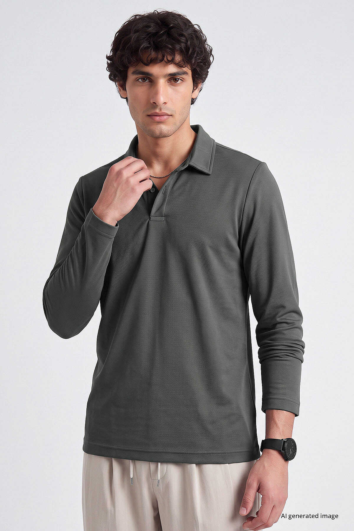 Tommylife Toptan Haki Rahat Form Basic Polo Yaka Erkek T-Shirt - 88512