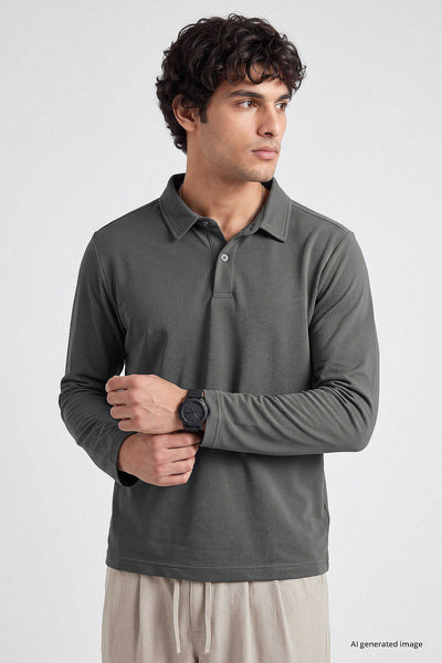 Tommylife Toptan Haki Rahat Form Basic Polo Yaka Erkek T-Shirt - 88512