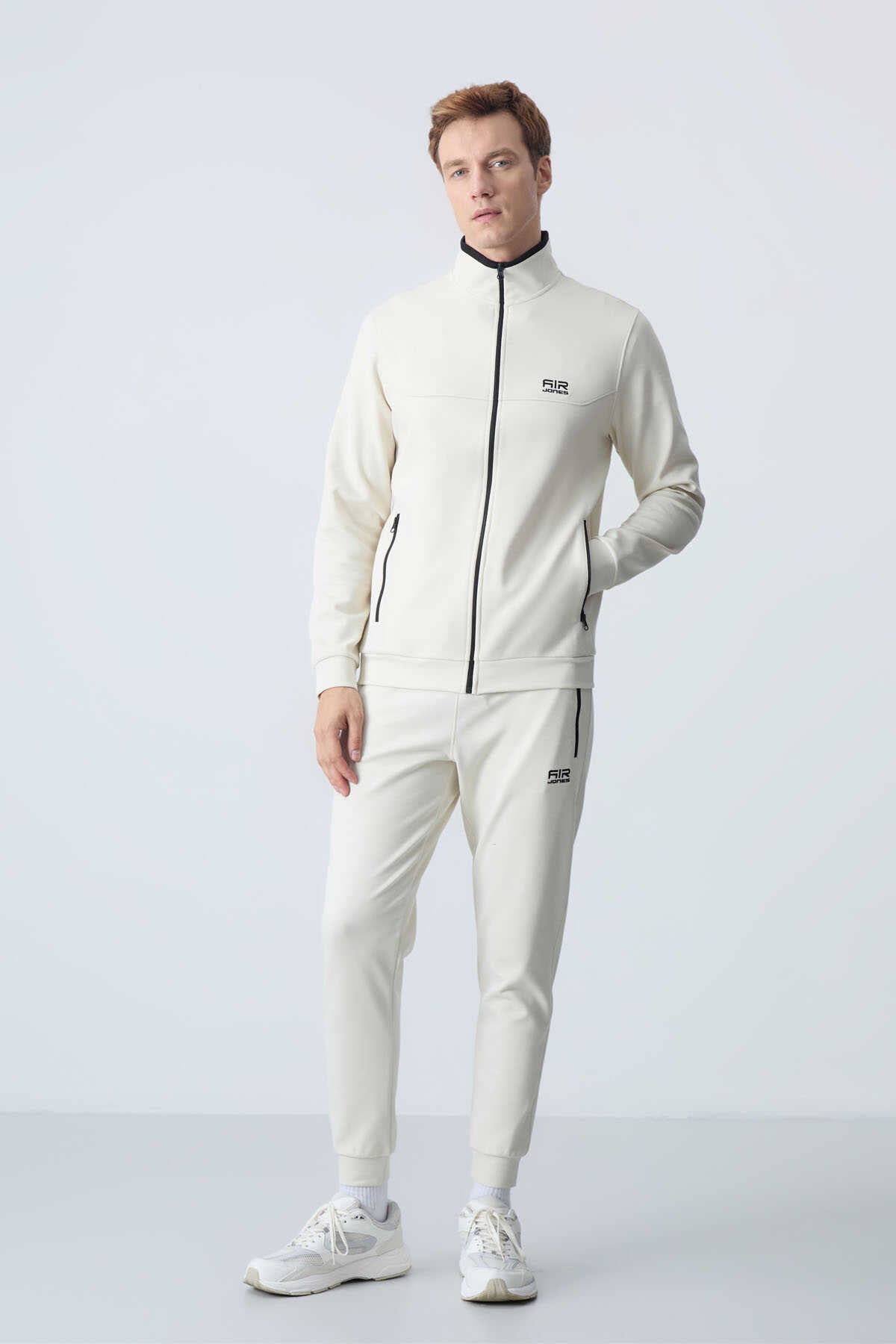 Tommylife Toptan Hugo Rahat Kalıp Jogger Erkek Eşofman Takım 85198 Bej