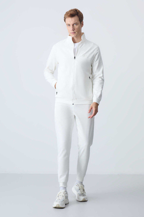 Tommylife Toptan Hugo Rahat Kalıp Jogger Erkek Eşofman Takım 85198 Ekru