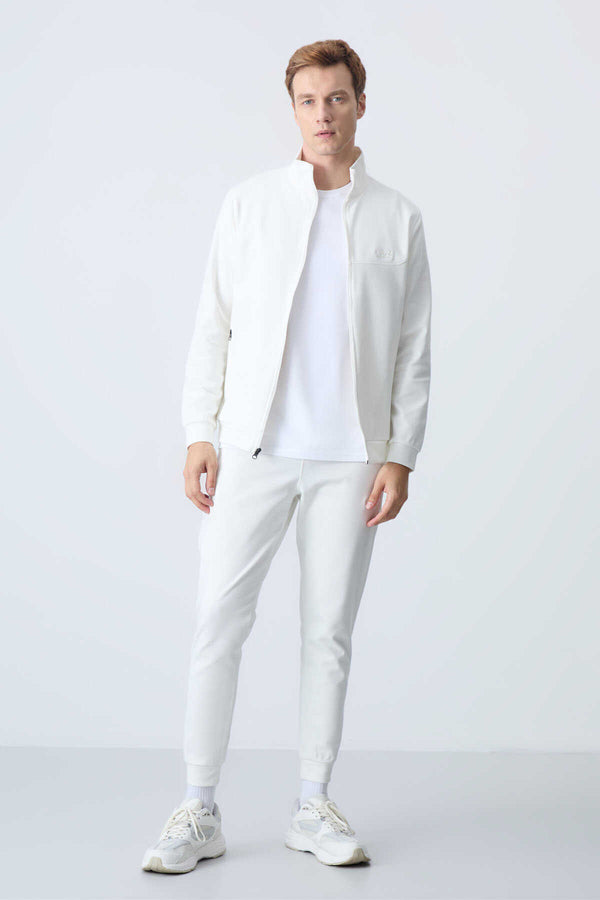 Tommylife Toptan Hugo Rahat Kalıp Jogger Erkek Eşofman Takım 85198 Ekru