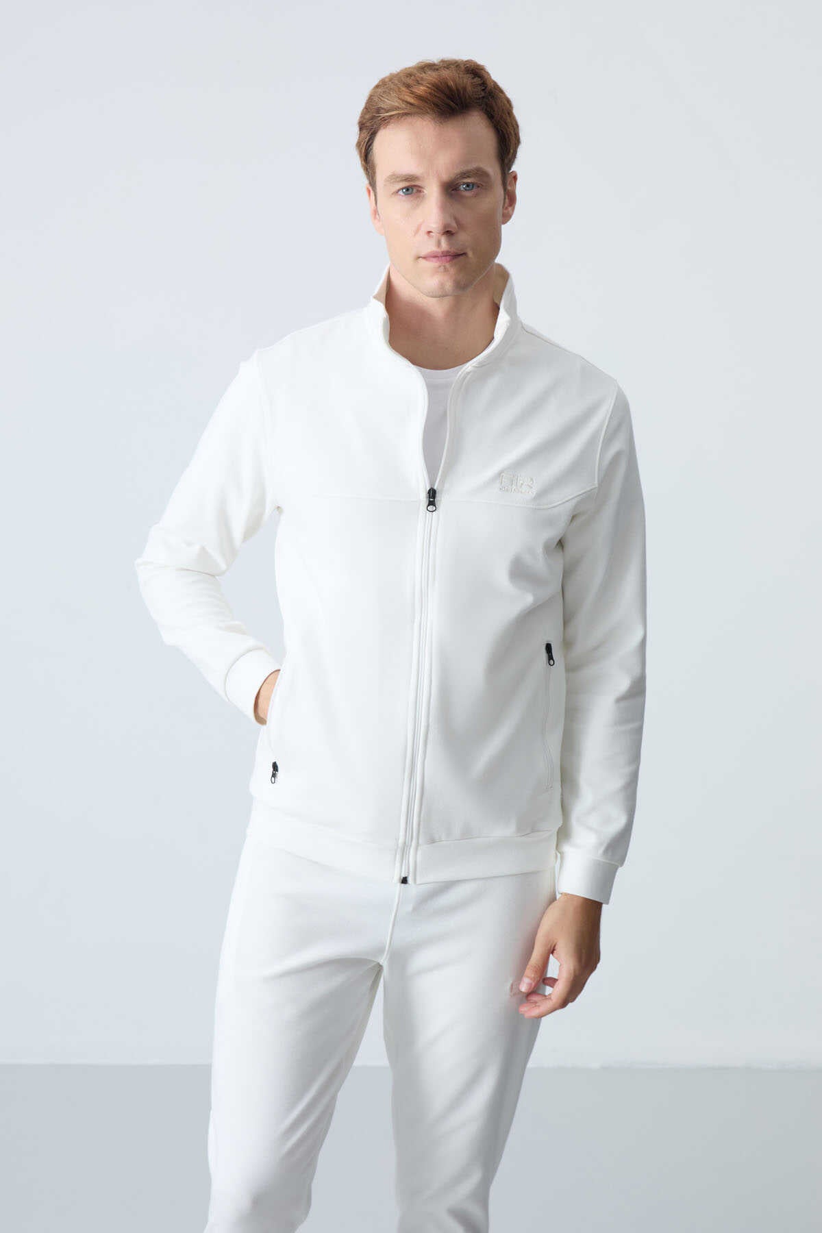 Tommylife Toptan Hugo Rahat Kalıp Jogger Erkek Eşofman Takım 85198 Ekru
