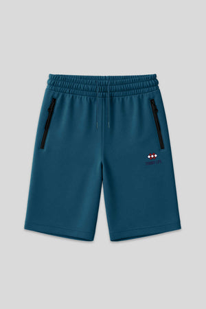 Tommylife Toptan İndigo Büyük Beden Fermuar Cep Detaylı Standart Kalıp Erkek Şort - 81151