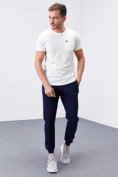 Tommylife Angro Indigo Fermoar Cu Buzunare Croit Strâns Jogger Bărbat Trening - 84343