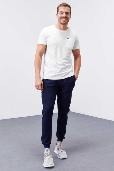 Tommylife Angro Indigo Fermoar Cu Buzunare Croit Strâns Jogger Bărbat Trening - 84343