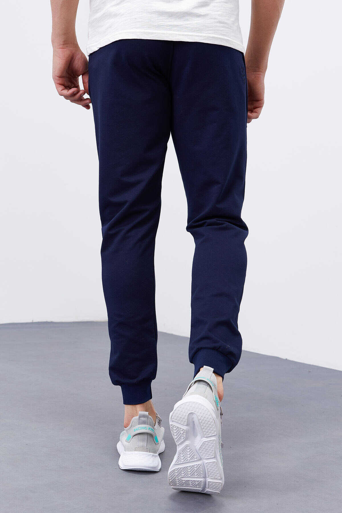 Tommylife Angro Indigo Fermoar Cu Buzunare Croit Strâns Jogger Bărbat Trening - 84343