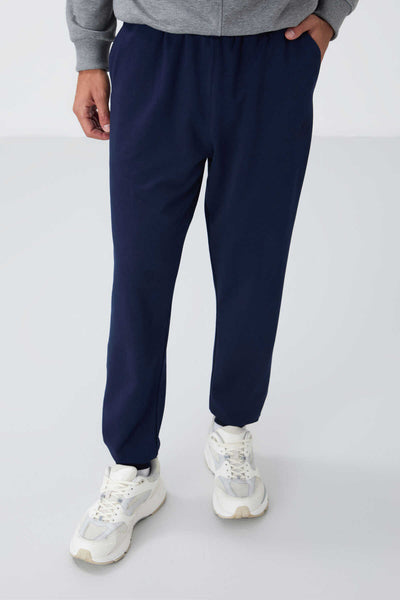 Pantaloni de trening pentru bărbați Tommylife Wholesale Indigo Classic cu buzunare, croială standard și manșete - 84652