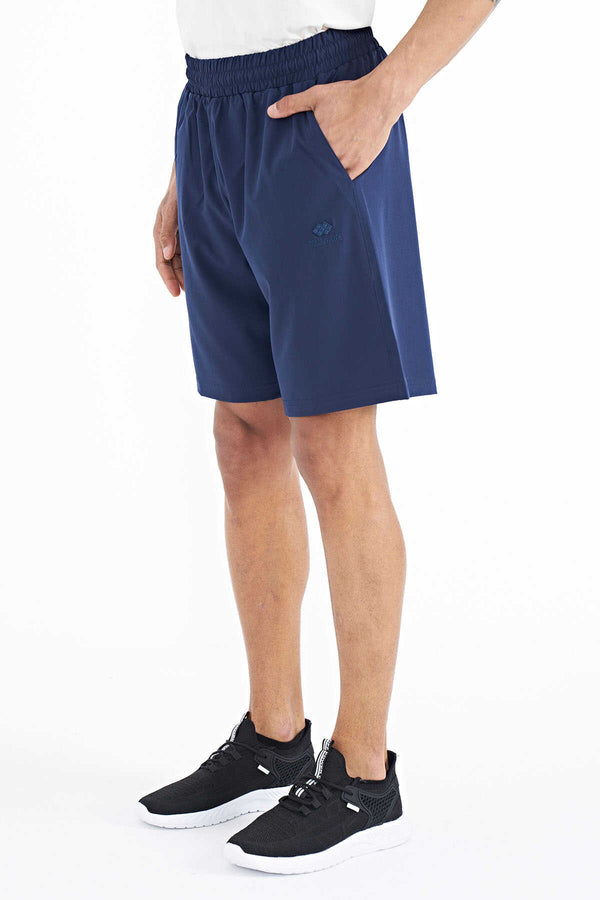Pantaloni scurți Tommylife Wholesale Indigo pentru bărbați cu buzunare laterale și talie elastică - 81238