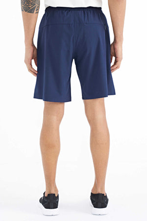 Pantaloni scurți Tommylife Wholesale Indigo pentru bărbați cu buzunare laterale și talie elastică - 81238
