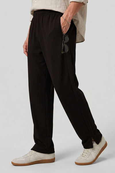Pantaloni de trening palazzo pentru bărbați, maro, cu curea, croială confortabilă, Tommylife Wholesale - 82196
