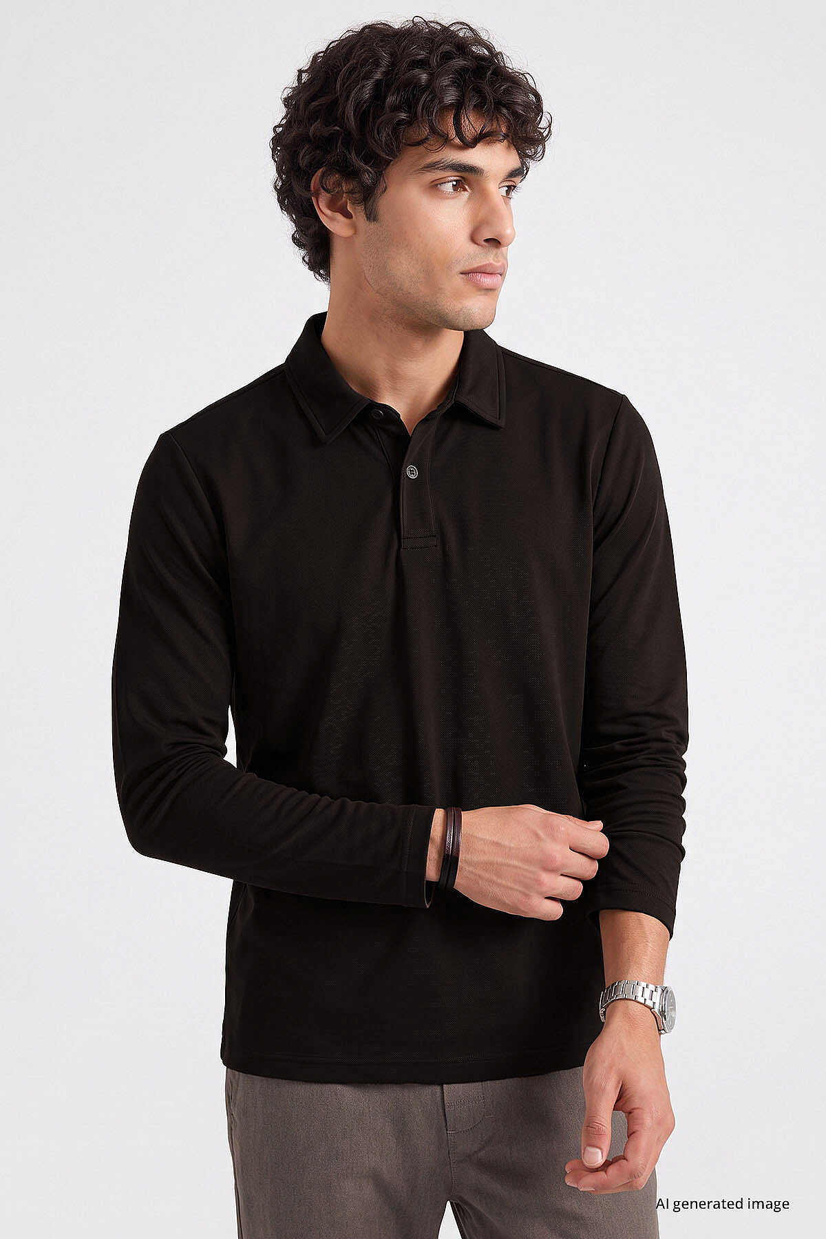Tommylife Toptan Kahverengi Rahat Form Basic Polo Yaka Erkek T-Shirt - 88512