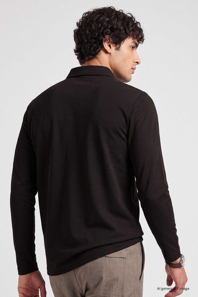 Tommylife Toptan Kahverengi Rahat Form Basic Polo Yaka Erkek T-Shirt - 88512