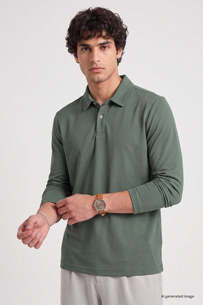 Tommylife Toptan Kaktüs Rahat Form Basic Polo Yaka Erkek T-Shirt - 88512
