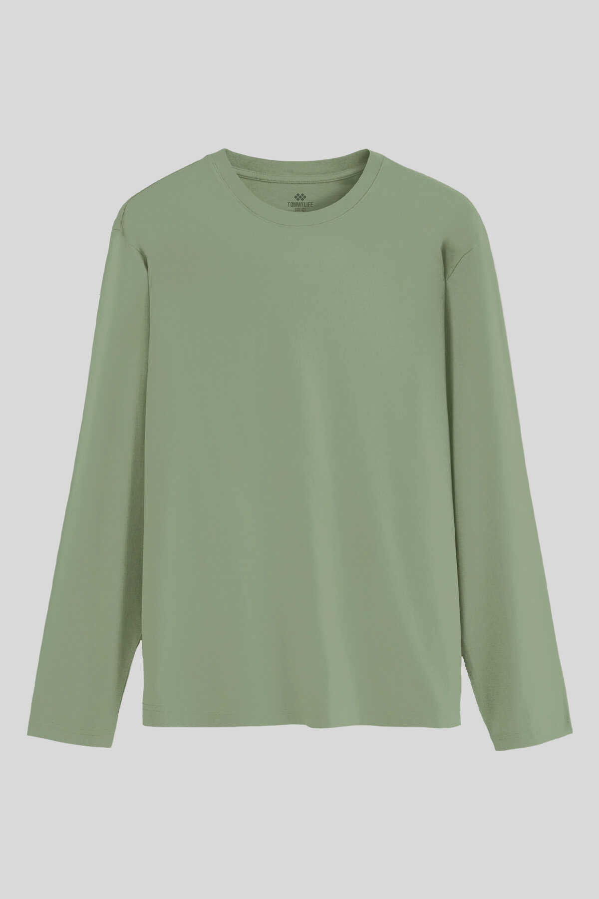 Tommylife Cămașă bărbătească subțire cu mânecă lungă, guler rotund, croială standard, cu imprimeu de cactus, en gros - 87997
