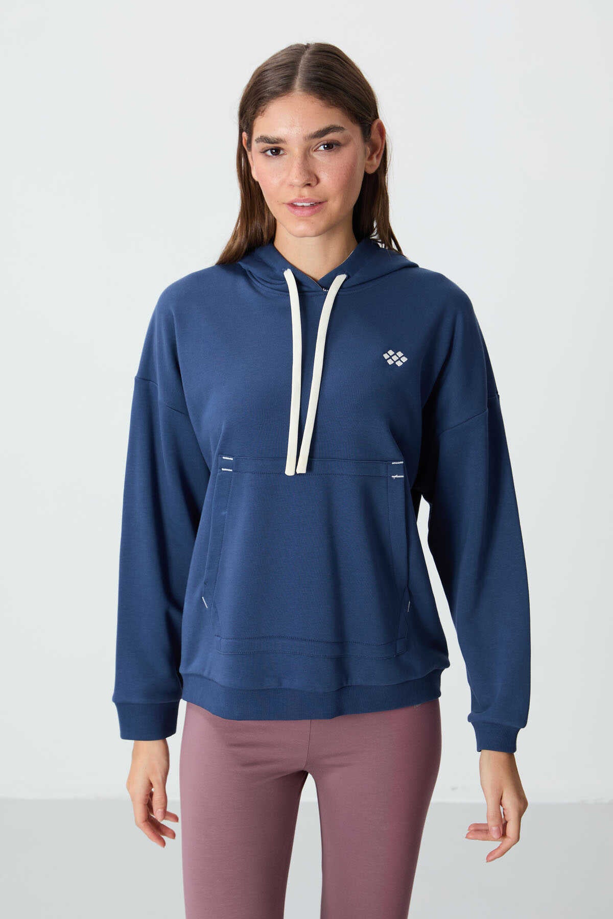Tommylife Toptan Kapüşonlu Oversize Kadın Sweatshirt 97291 Parlament