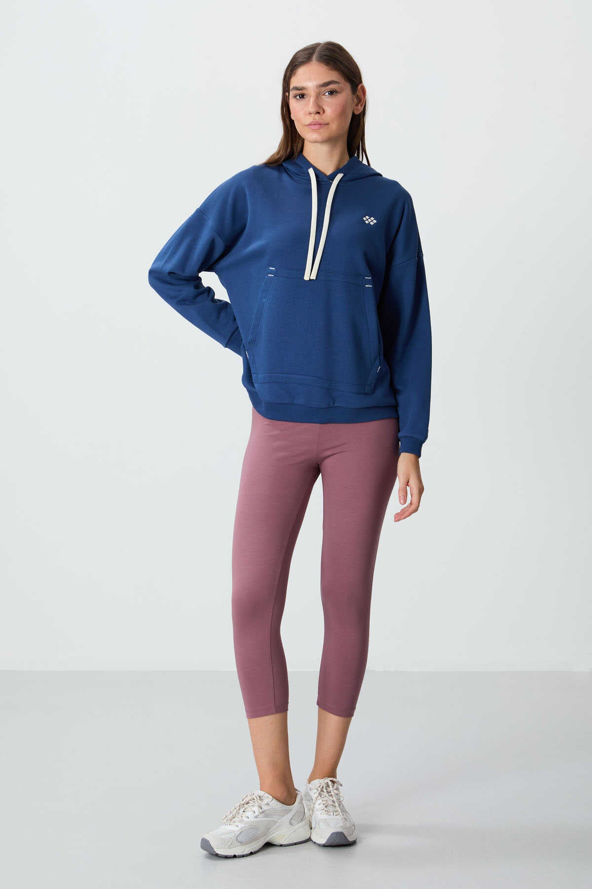 Tommylife Toptan Kapüşonlu Oversize Kadın Sweatshirt 97291 Parlament