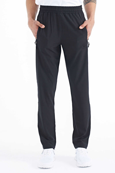 Pantaloni de trening pentru bărbați Tommylife Wholesale Classic Leg Standard Fit cu trei buzunare, 84768, negri