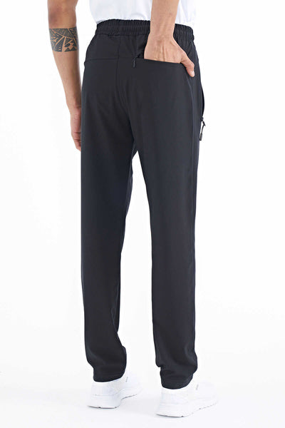 Pantaloni de trening pentru bărbați Tommylife Wholesale Classic Leg Standard Fit cu trei buzunare, 84768, negri