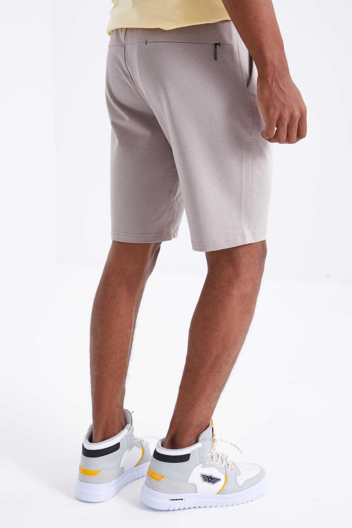 Tommylife Toptan Bej Inchis Cu Sireturi Standard Fit Basic Barbati Pantalon Scurt - 81212