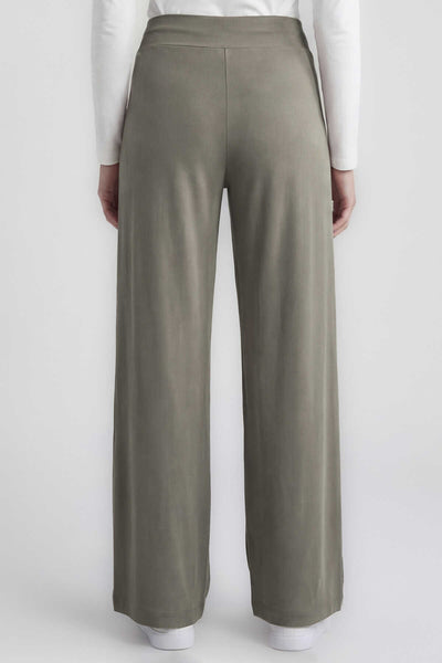 Pantaloni damă Tommylife, cu croială largă, bej închis, cu corset Palazzo, en-gros - 94681