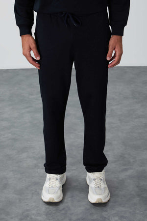 Tommylife Toptan Lacivert Bağcıklı Cepli Standart Kalıp Klasik Paça Erkek Eşofman Alt - 84682