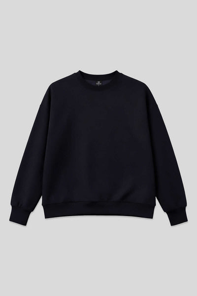 Tommylife Toptan Lacivert Basic O Yaka Oversize Kadın Sweatshirt - 97053
