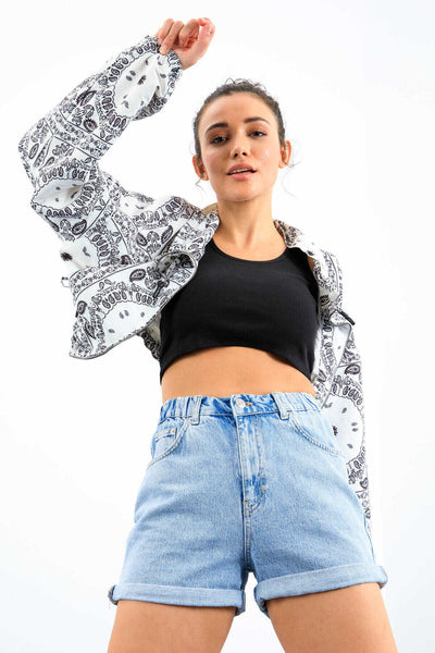 Tommylife Toptan Lacivert Basic Sıfır Kol Dar Kalıp U Yaka Kadın Crop Top Atlet - 97162