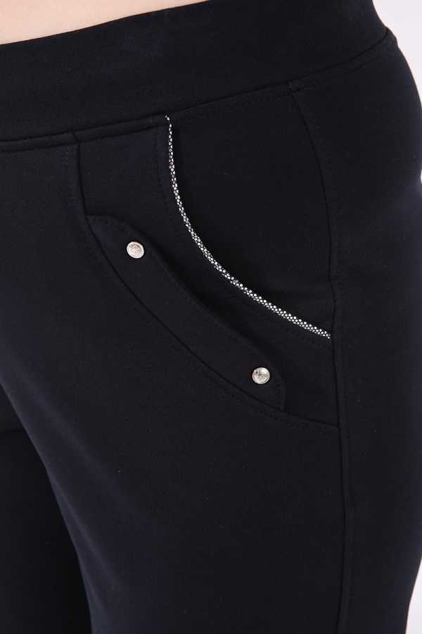 Pantaloni de trening pentru femei, mărime mare, cu croială clasică, bleumarin, cu buzunare, Tommylife Wholesale - 94017
