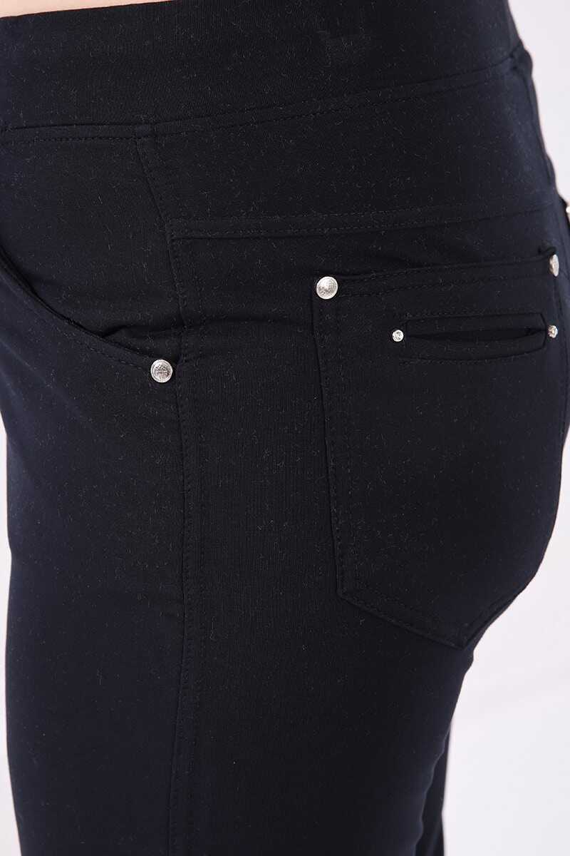 Tommylife Toptan Lacivert Klasik Paça Taş Detaylı Kadın Büyük Beden Eşofman Alt - 94040