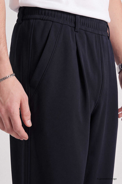 Tommylife Toptan Lacivert Rahat Form Erkek Palazzo Pantolon - 82199