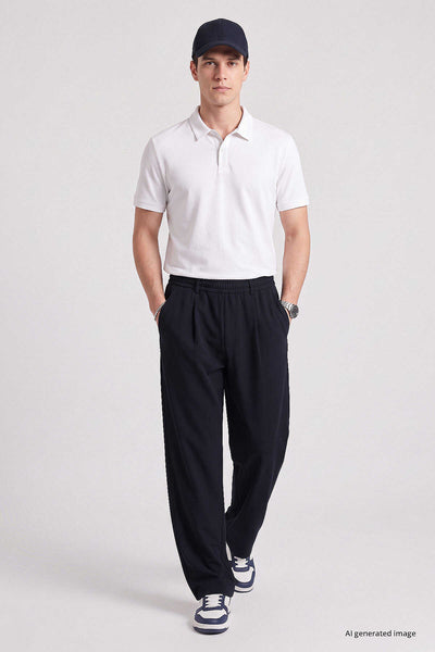 Tommylife Toptan Lacivert Rahat Form Erkek Palazzo Pantolon - 82199