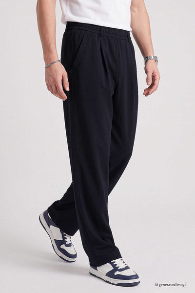 Tommylife Toptan Lacivert Rahat Form Erkek Palazzo Pantolon - 82199