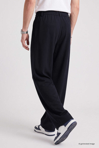 Tommylife Toptan Lacivert Rahat Form Erkek Palazzo Pantolon - 82199