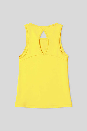 Tommylife Toptan Limon Standart Fit Çapraz Sırt Detaylı Kadın Spor Atlet - 97296