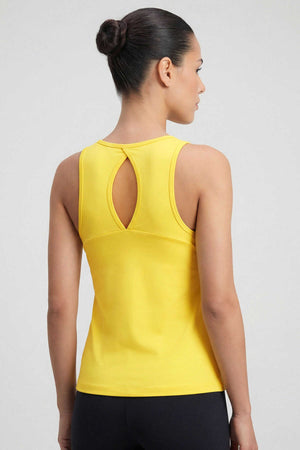 Tommylife Toptan Limon Standart Fit Çapraz Sırt Detaylı Kadın Spor Atlet - 97296