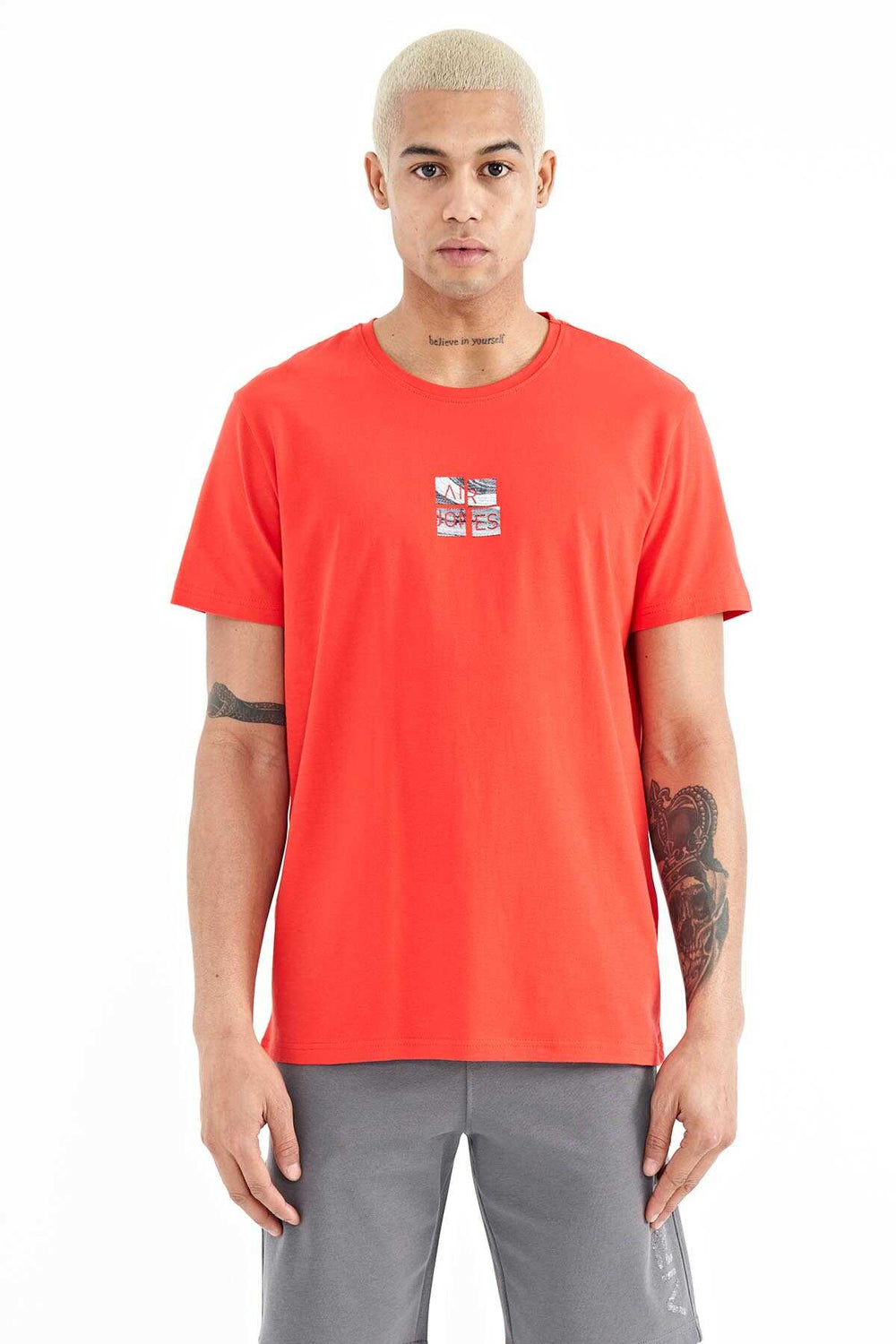 Tommylife Toptan Miles O Yaka Standart Kalıp Baskılı Erkek T-Shirt 88222 Fiesta