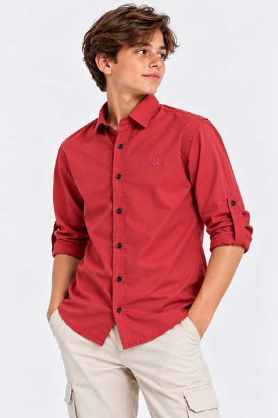 Tricou cu mânecă lungă pentru băieți, model floare de rodie, Tommylife Wholesale - 11064