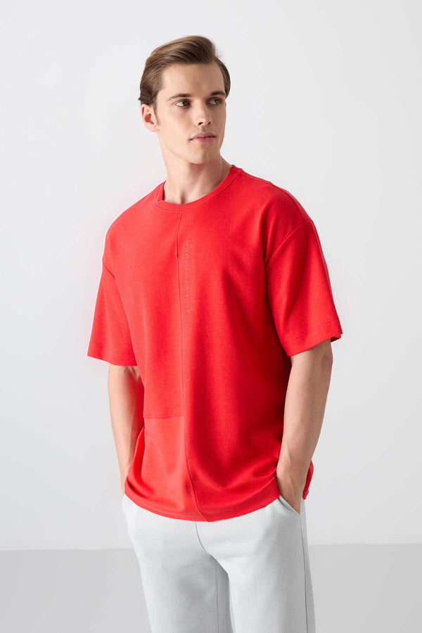 Tommylife Toptan O Yaka Oversize Basic Erkek T-Shirt 88337 Fiesta