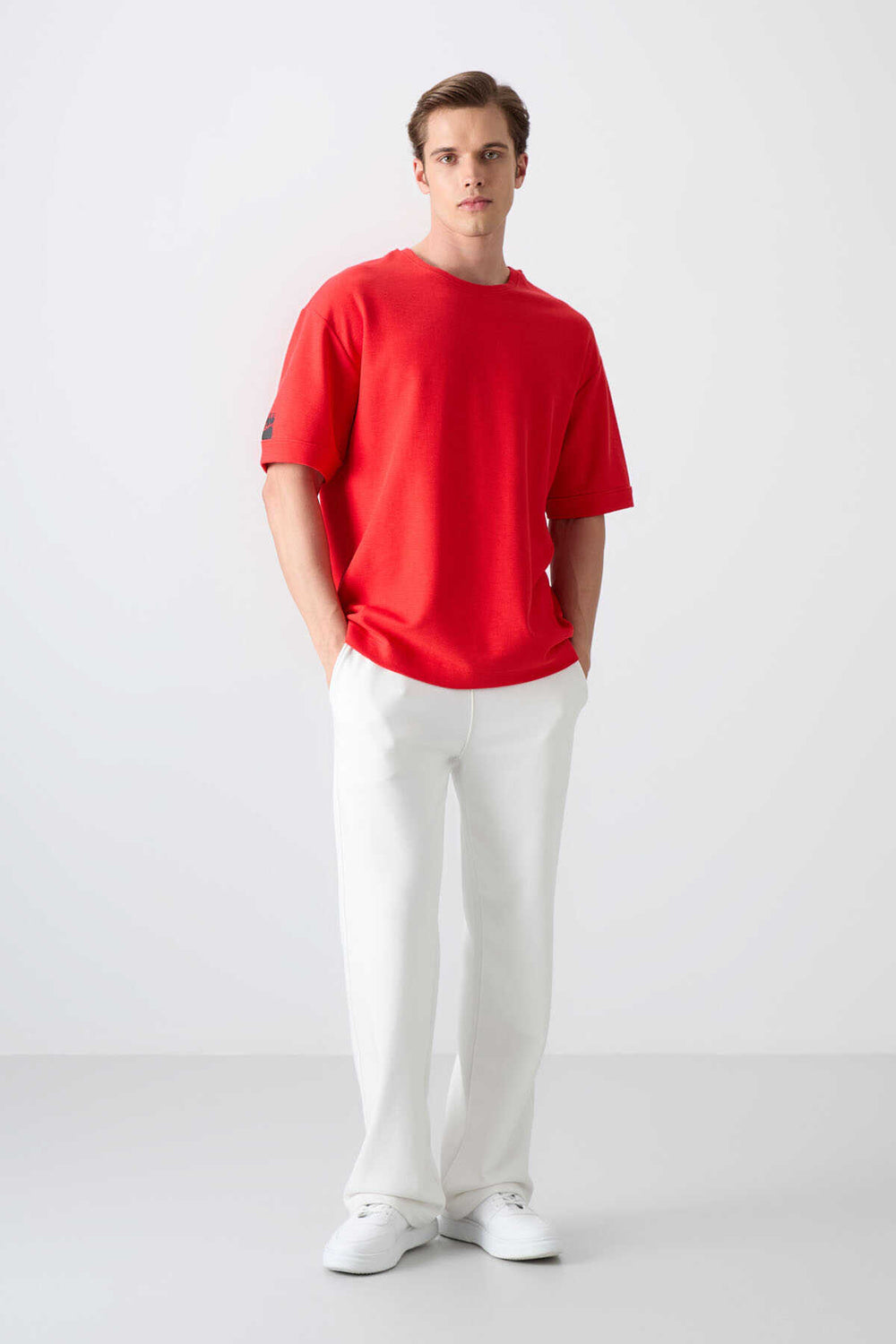Tommylife Toptan O Yaka Oversize Basic Erkek T-Shirt 88339 Fiesta