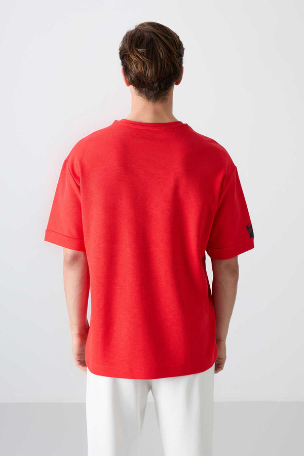 Tommylife Toptan O Yaka Oversize Basic Erkek T-Shirt 88339 Fiesta