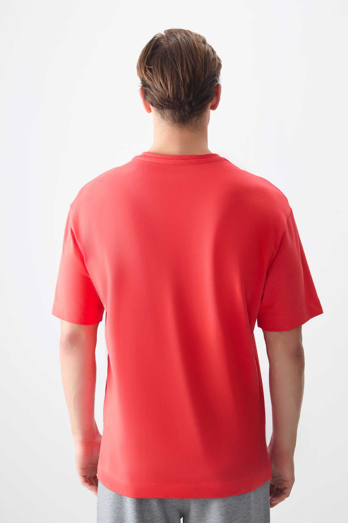 Tommylife Toptan O Yaka Oversize Basic Erkek T-Shirt 88353 Fiesta