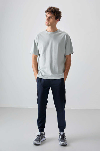 Tommylife Toptan O Yaka Oversize Basic Erkek T-Shirt 88353 Taş