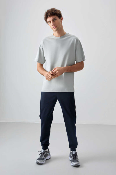 Tommylife Toptan O Yaka Oversize Basic Erkek T-Shirt 88353 Taş