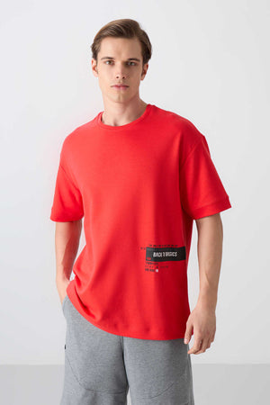 Tommylife Toptan O Yaka Oversize Baskılı Erkek T-Shirt 88322 Fiesta